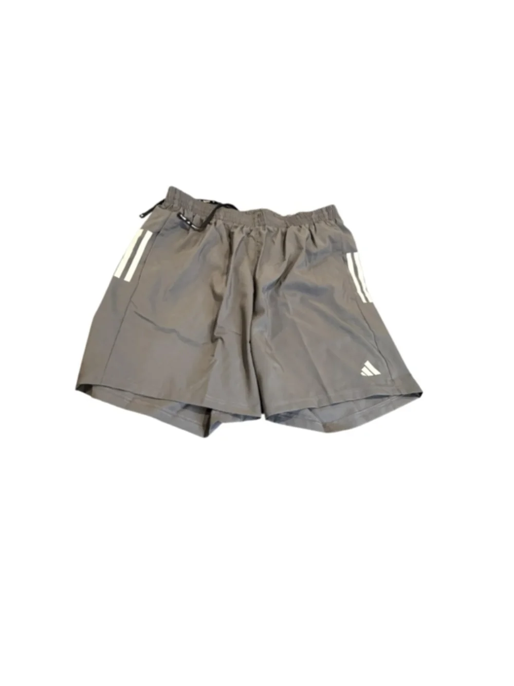 Men's Adidas Grey Athletic Shorts L with White Stripes own the run